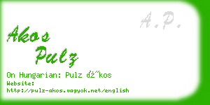 akos pulz business card